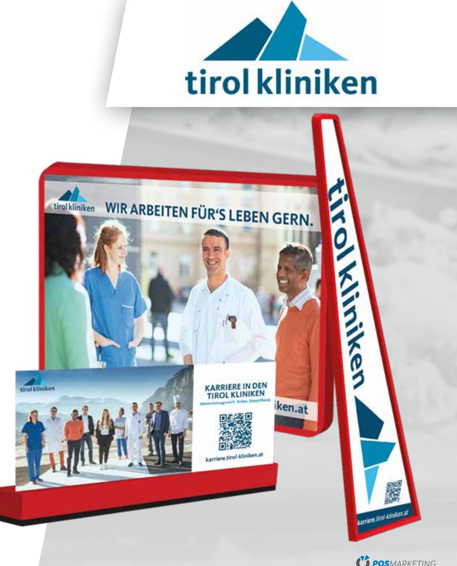 Werbemittel der Kampagne von tirol kliniken